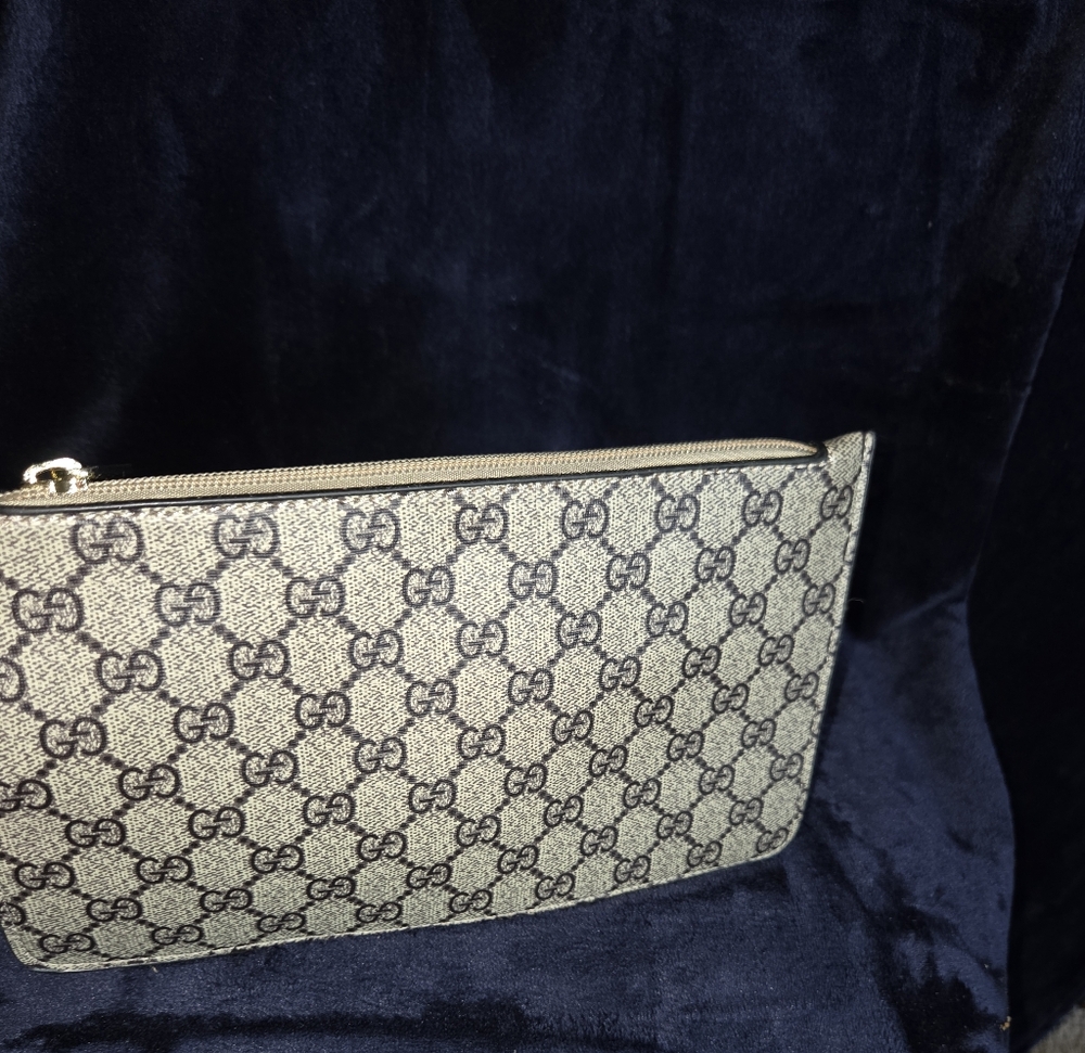 Gucci Beige and Black GG Cosmetic Case